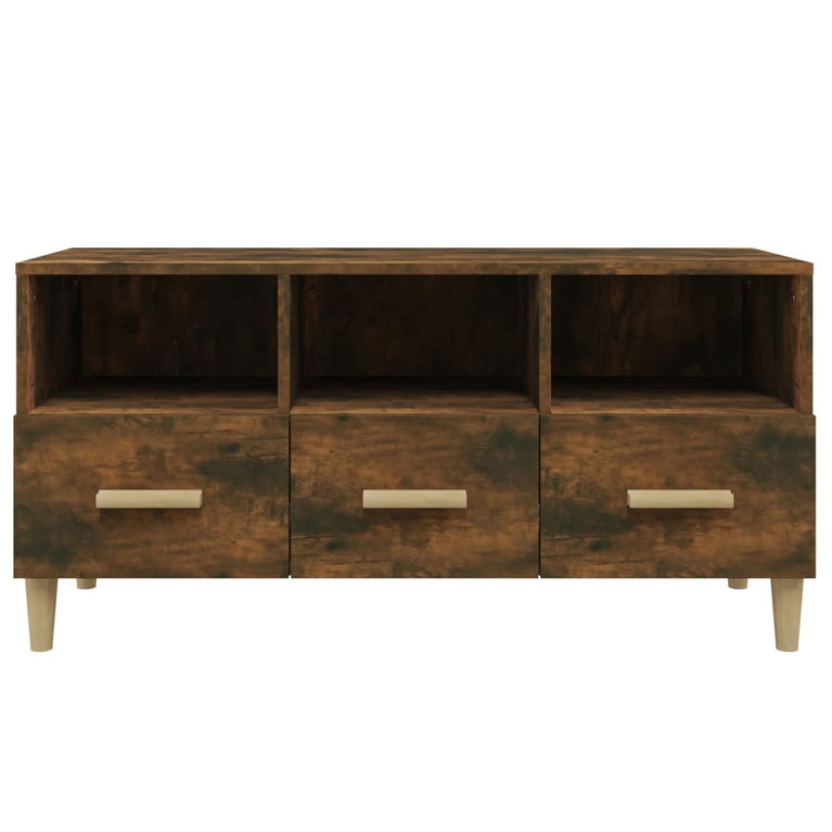 Tv-meubel 102x36x50 cm bewerkt hout gerookt eikenkleurig MeubelReus