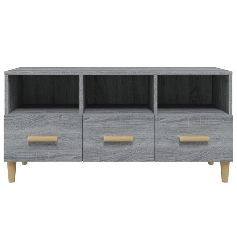 Tv-meubel 102x36x50 cm bewerkt hout grijs sonoma eikenkleurig MeubelReus