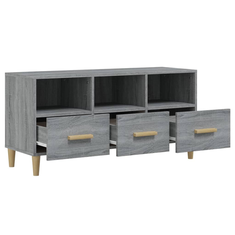 Tv-meubel 102x36x50 cm bewerkt hout grijs sonoma eikenkleurig MeubelReus