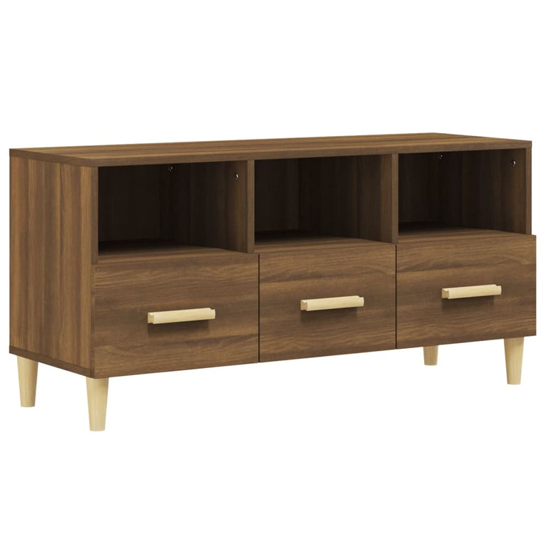 Tv-meubel 102x36x50 cm bewerkt hout bruin eikenkleur MeubelReus