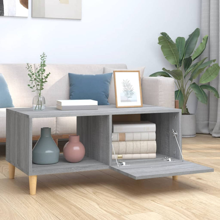 Salontafel 89,5x50x40 cm bewerkt hout grijs sonoma eikenkleurig MeubelReus