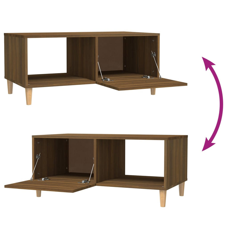 Salontafel 89,5x50x40 cm bewerkt hout bruineikenkleurig MeubelReus