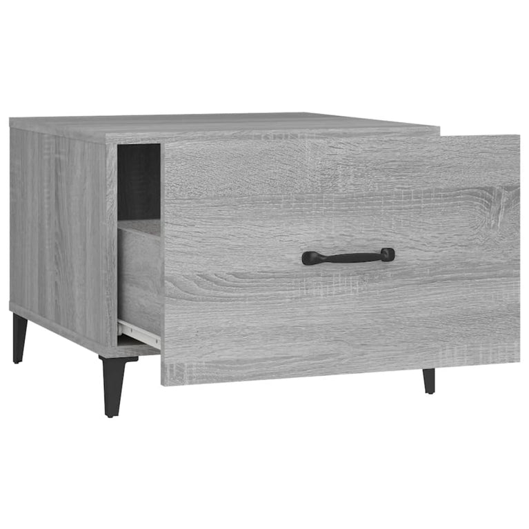 Salontafels 2 st met metalen poten 50x50x40 cm grijs sonoma MeubelReus