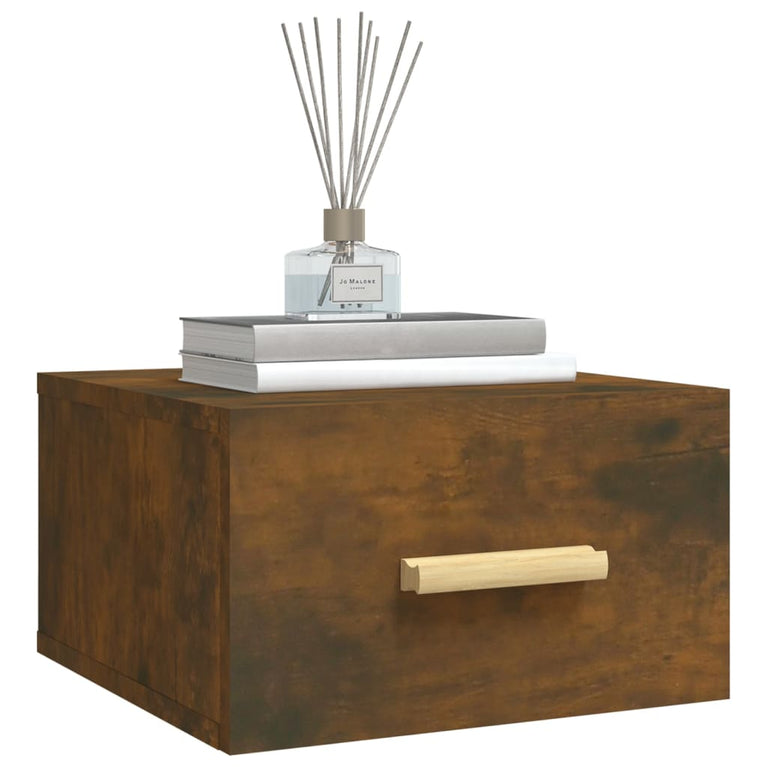 Nachtkastjes 2 st wandgemonteerd 35x35x20 cm gerookt eikenkleur MeubelReus