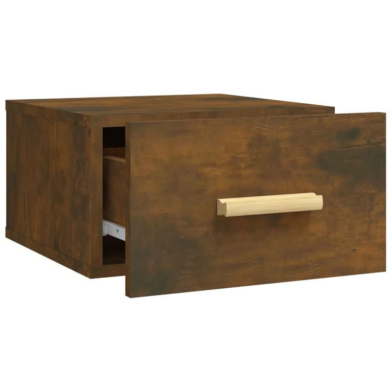 Nachtkastjes 2 st wandgemonteerd 35x35x20 cm gerookt eikenkleur MeubelReus