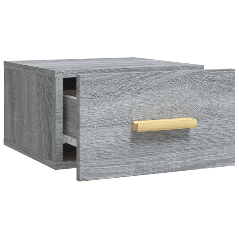 Nachtkastjes 2 st wandgemonteerd 35x35x20 cm grijs sonoma eiken MeubelReus