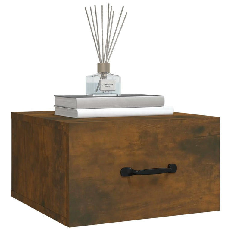 Nachtkastjes 2 st wandgemonteerd 35x35x20 cm gerookt eikenkleur MeubelReus