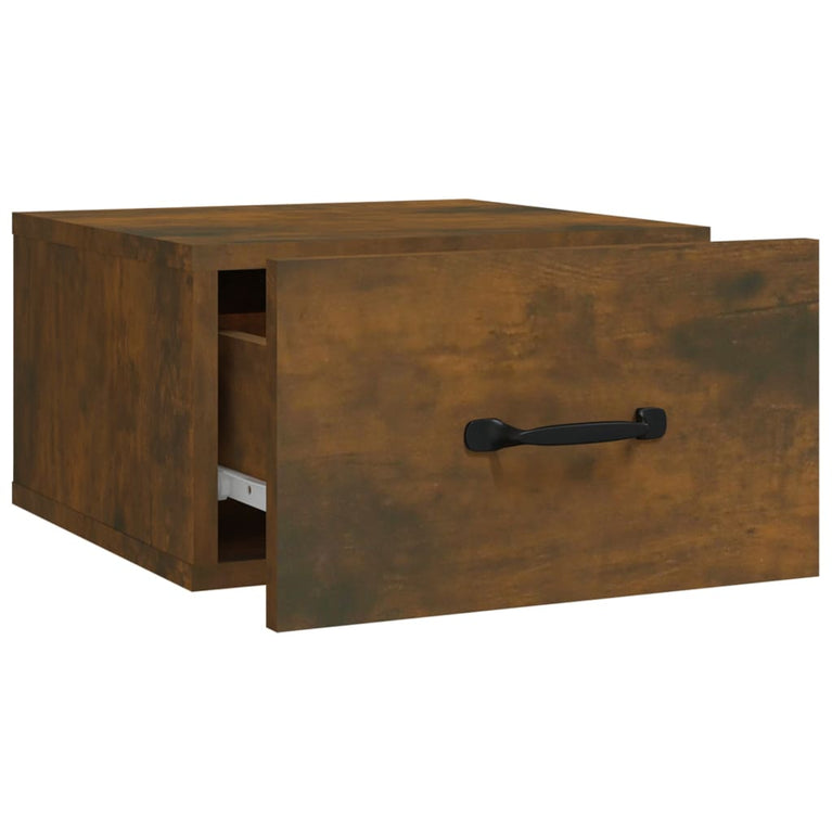 Nachtkastjes 2 st wandgemonteerd 35x35x20 cm gerookt eikenkleur MeubelReus