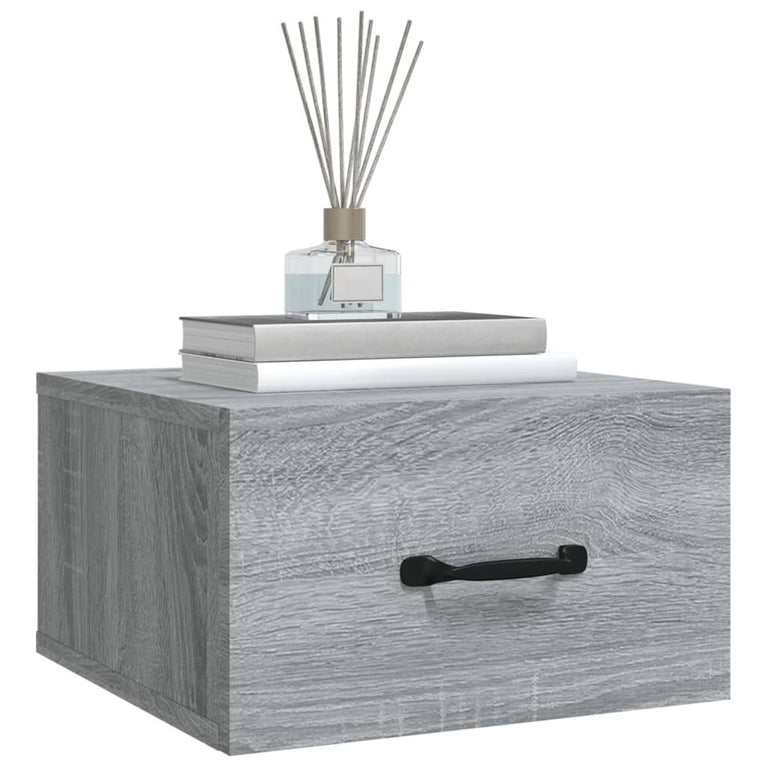 Nachtkastjes 2 st wandgemonteerd 35x35x20 cm grijs sonoma eiken MeubelReus