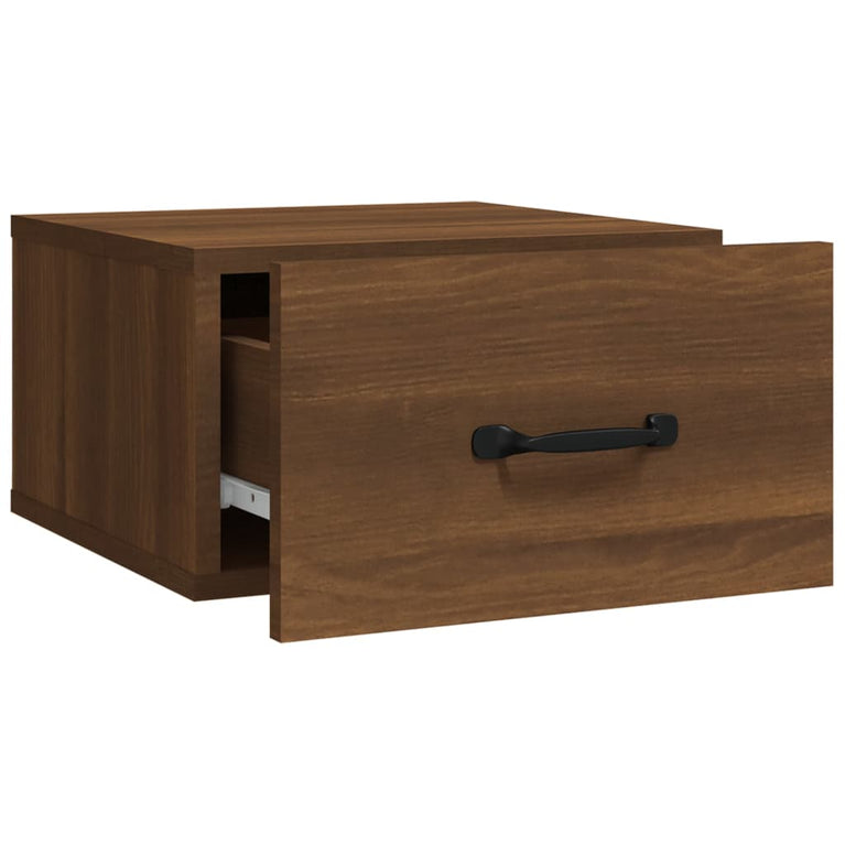 Nachtkastjes 2 st wandgemonteerd 35x35x20 cm bruin eikenkleur MeubelReus