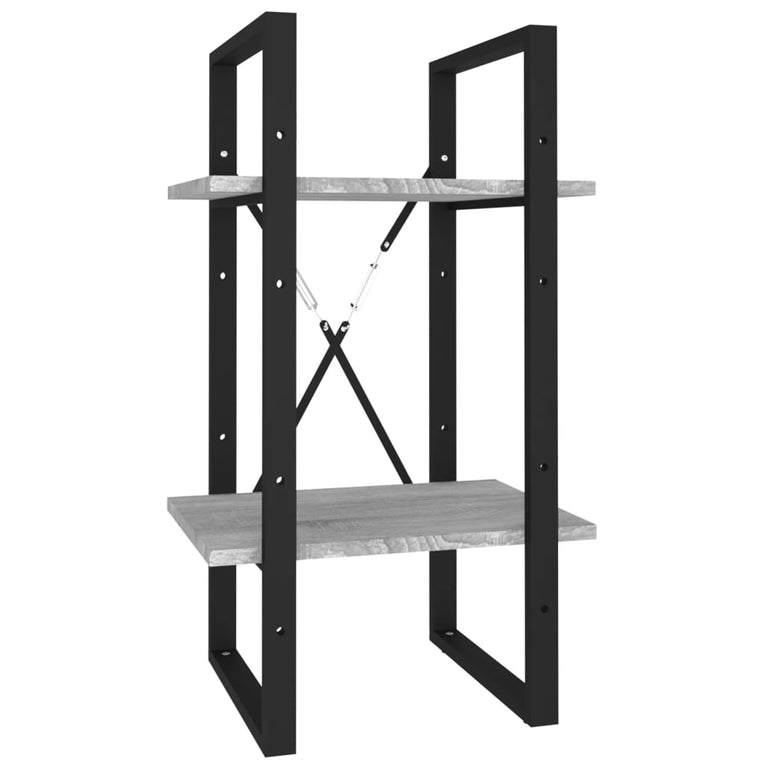 Boekenkast 2-laags 40x30x70 cm bewerkt hout grijs sonoma eiken MeubelReus