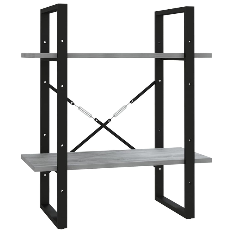 Boekenkast 60x30x70 cm bewerkt hout grijs sonoma eikenkleurig MeubelReus