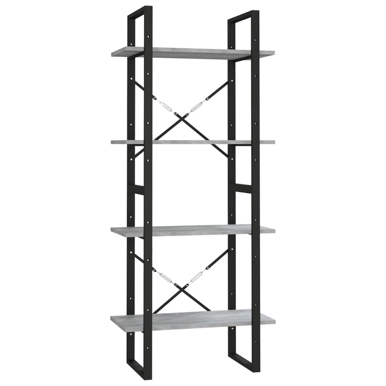 Boekenkast 60x30x140 cm bewerkt hout grijs sonoma eikenkleurig MeubelReus