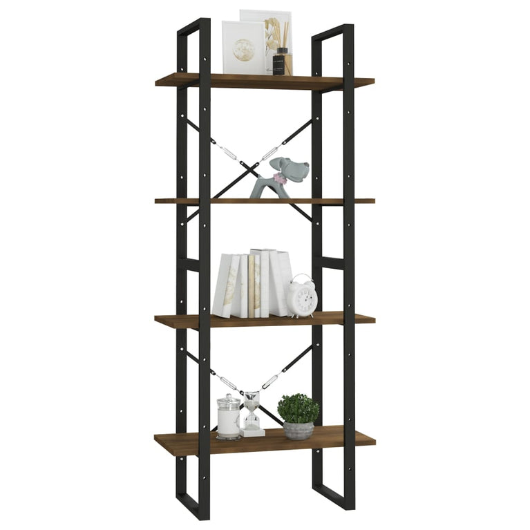Boekenkast 60x30x140 cm bewerkt hout bruineikenkleurig MeubelReus