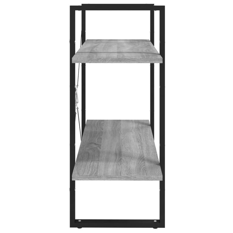 Boekenkast met 2 schappen 80x30x70 cm bewerkt hout grijs sonoma MeubelReus