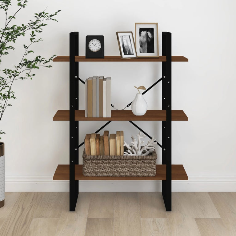 Boekenkast 80x30x105 cm bewerkt hout bruineikenkleurig MeubelReus