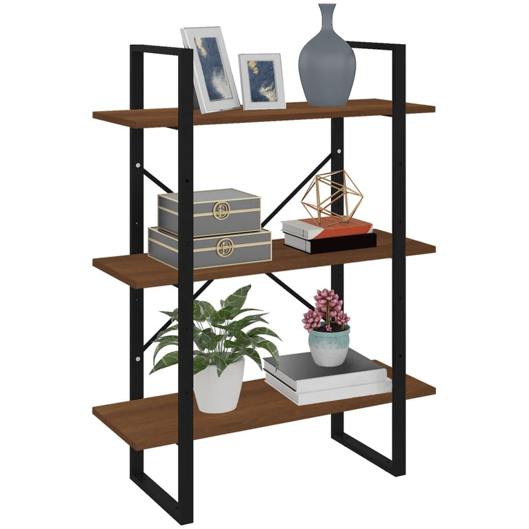 Boekenkast 80x30x105 cm bewerkt hout bruineikenkleurig MeubelReus