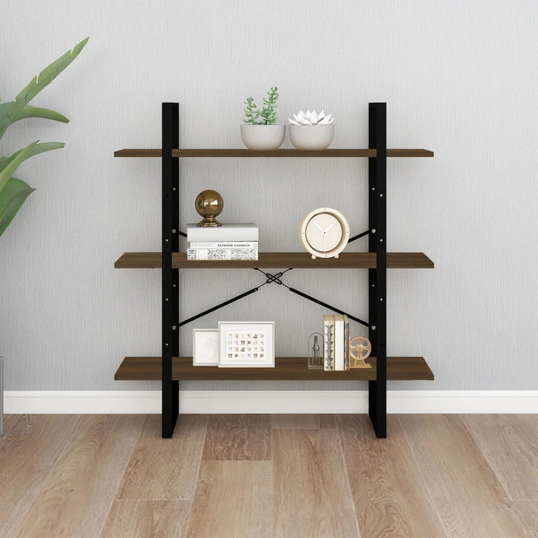 Boekenkast 100x30x105 cm bewerkt hout bruineikenkleurig MeubelReus