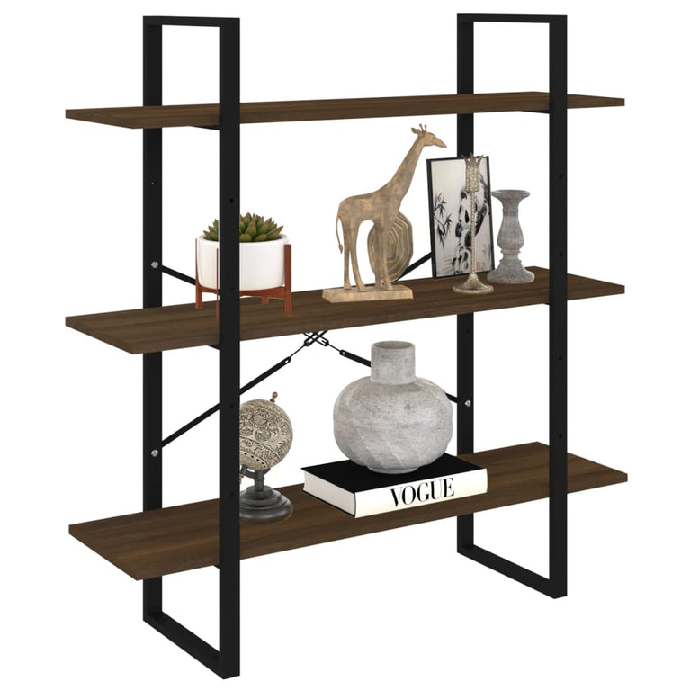 Boekenkast 100x30x105 cm bewerkt hout bruineikenkleurig MeubelReus