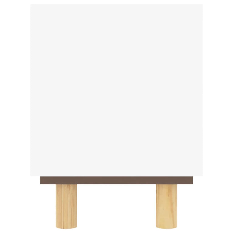 Tv-meubel 80x30x40 cm massief grenenhout en rattan wit MeubelReus