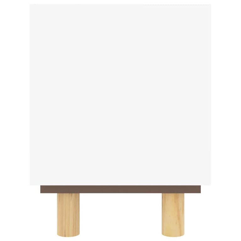 Tv-meubel 105x30x40 cm massief grenenhout en rattan wit MeubelReus