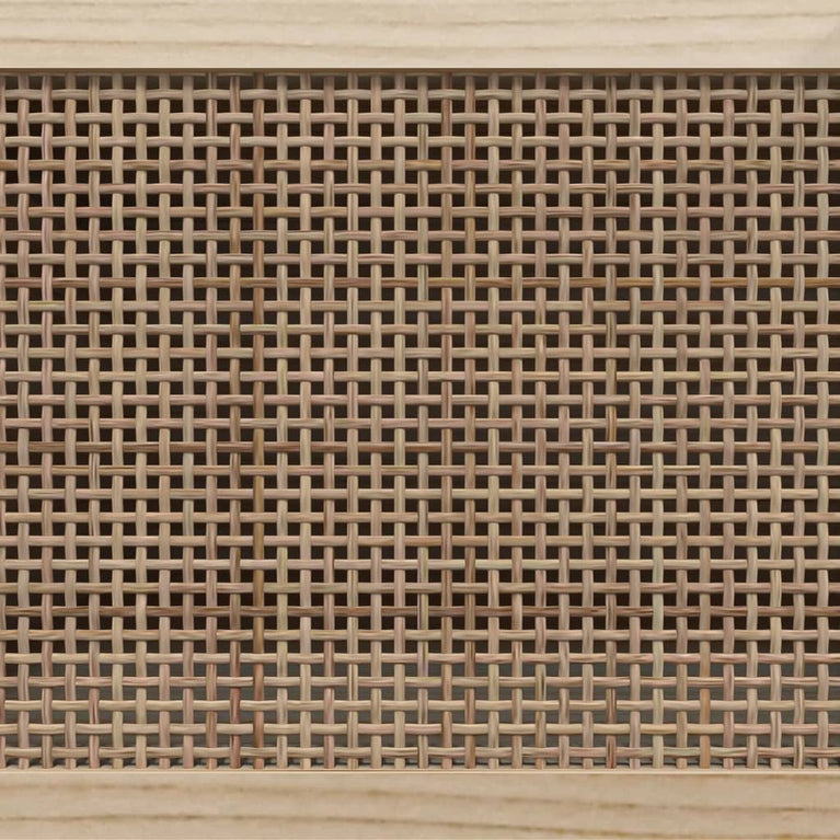 Tv-meubel 105x30x40 cm massief grenenhout en rattan wit MeubelReus
