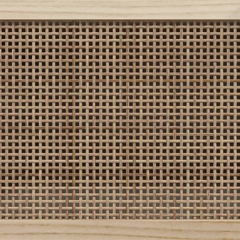 Tv-meubel 105x30x40 cm massief grenenhout en rattan zwart MeubelReus
