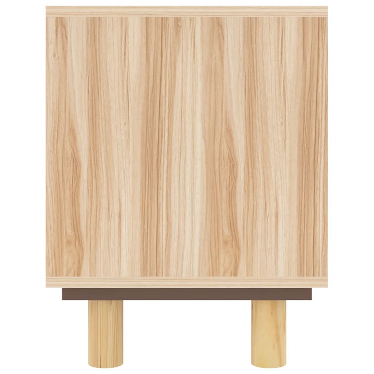 Tv-meubel 105x30x40 cm massief grenenhout en rattan bruin MeubelReus