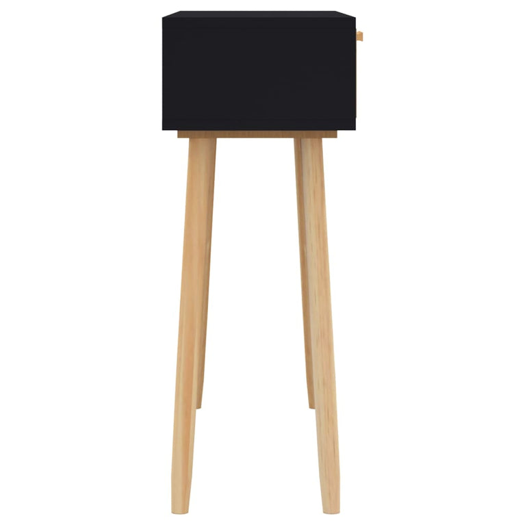 Wandtafel 80x30x75 cm massief grenenhout en natuurlijk rattan MeubelReus