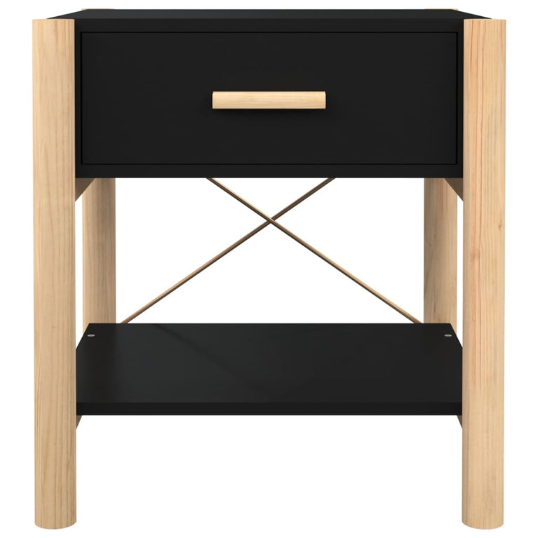 Nachtkastjes 2 st 42x38x45 cm bewerkt hout zwart MeubelReus
