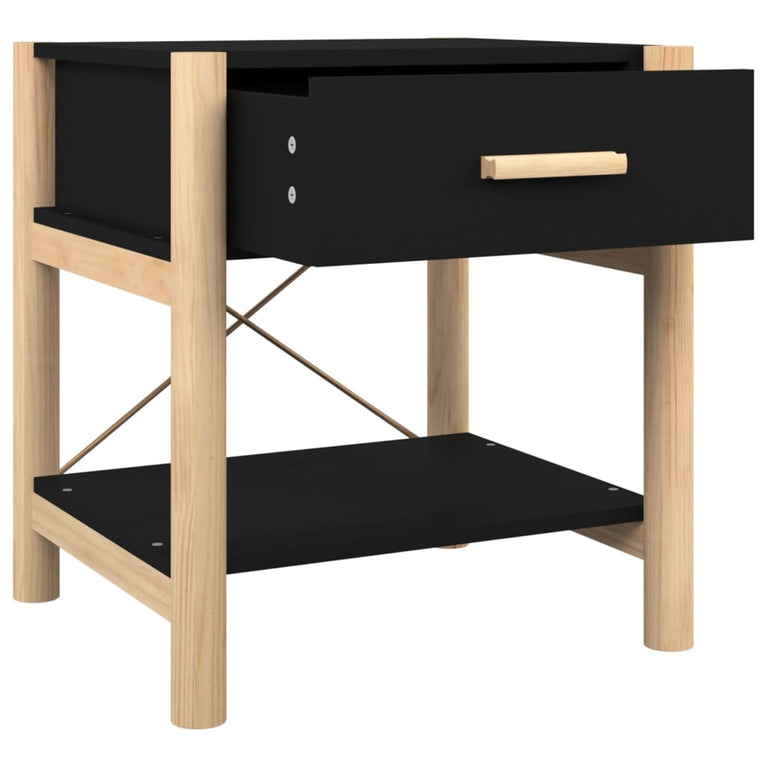 Nachtkastjes 2 st 42x38x45 cm bewerkt hout zwart MeubelReus