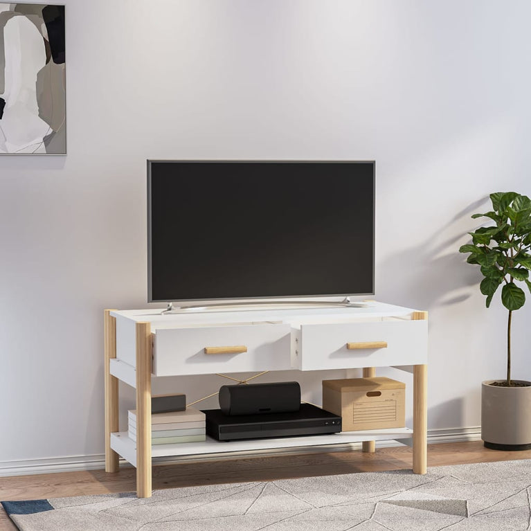Tv-meubel 82x38x45 cm bewerkt hout wit MeubelReus