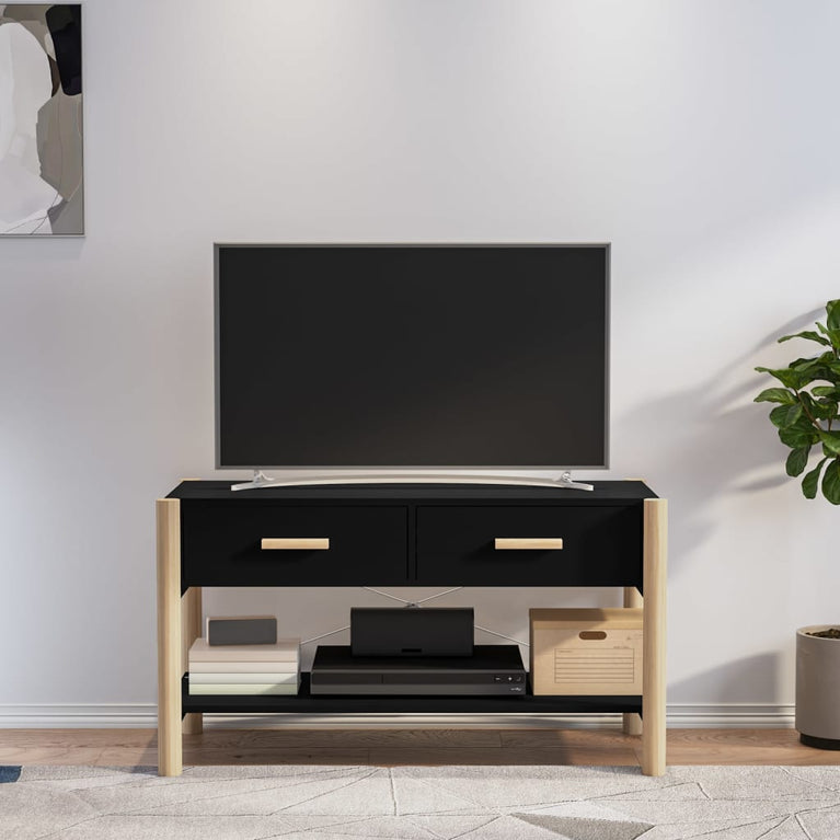 Tv-meubel 82x38x45 cm bewerkt hout zwart MeubelReus