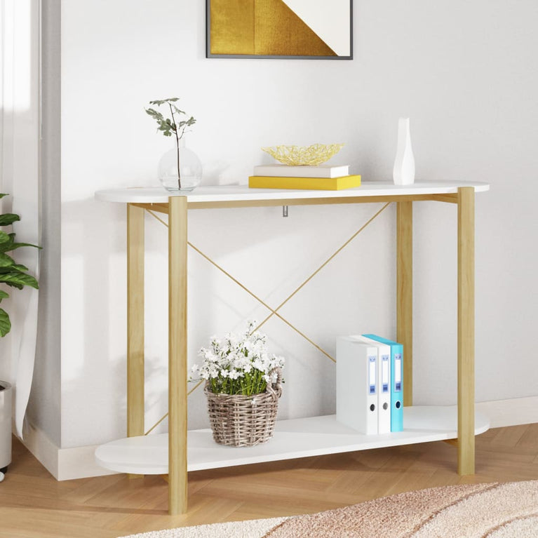 Wandtafel 110x38x75 cm bewerkt hout wit MeubelReus