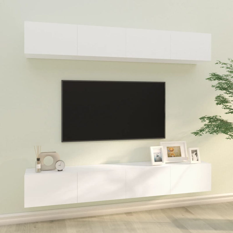 Tv-wandmeubels 4 st 100x30x30 cm wit MeubelReus