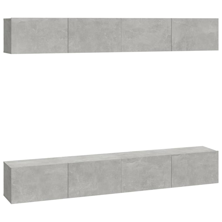 Tv-wandmeubels 4 st 100x30x30 cm betongrijs MeubelReus