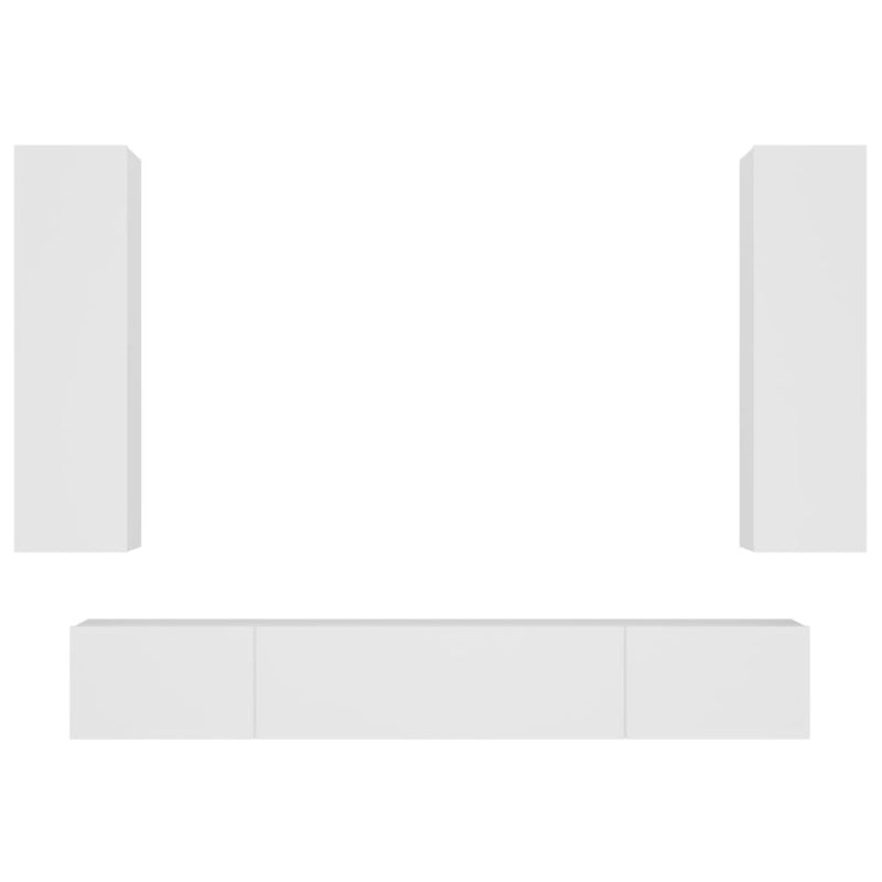 4-delige Tv-meubelset bewerkt hout wit MeubelReus