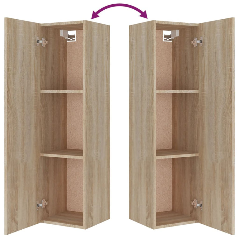 4-delige Tv-meubelset bewerkt hout sonoma eikenkleurig