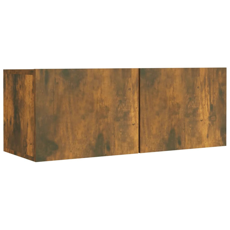 8-delige Tv-meubelset bewerkt hout gerookt eikenkleurig MeubelReus