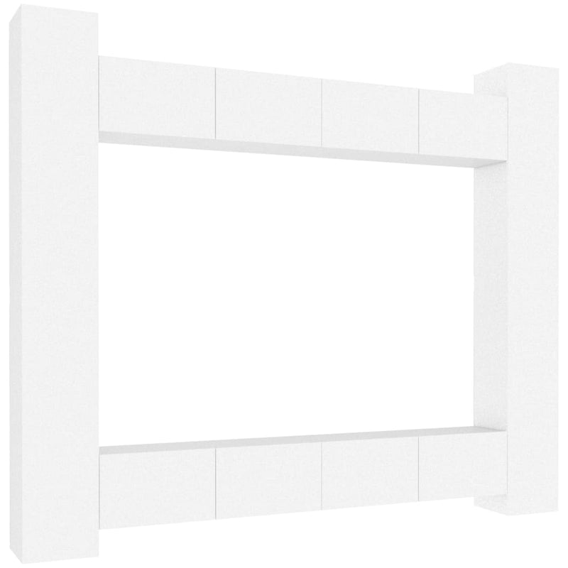 8-delige Tv-meubelset bewerkt hout wit MeubelReus