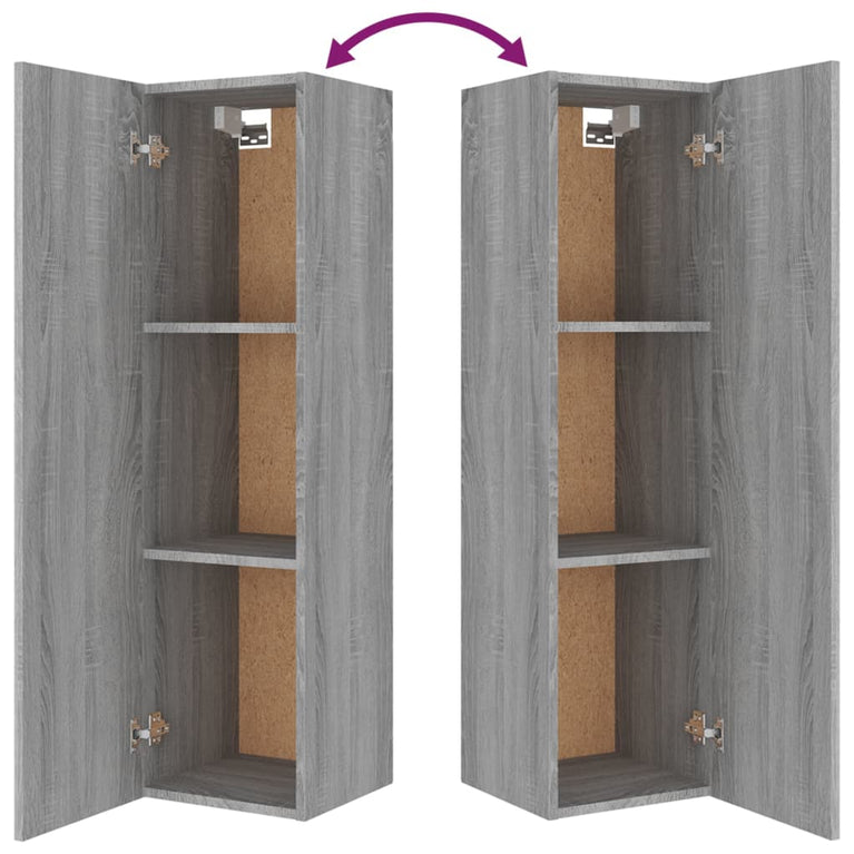 8-delige Tv-meubelset bewerkt hout grijs sonoma eikenkleurig