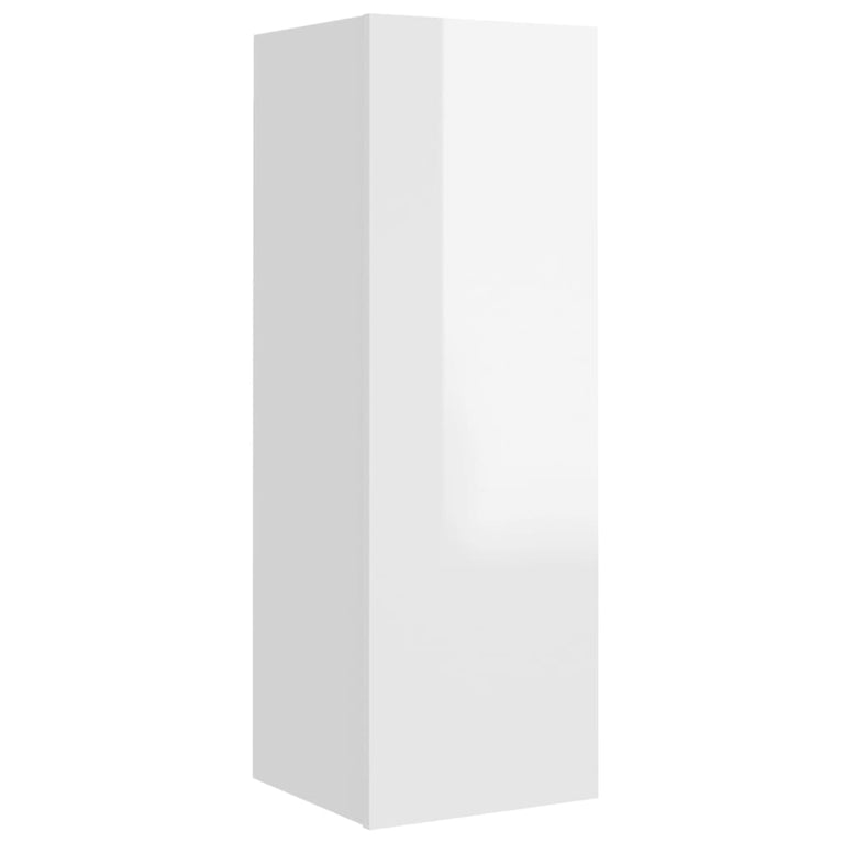 5-delige Tv-meubelset bewerkt hout hoogglans wit MeubelReus