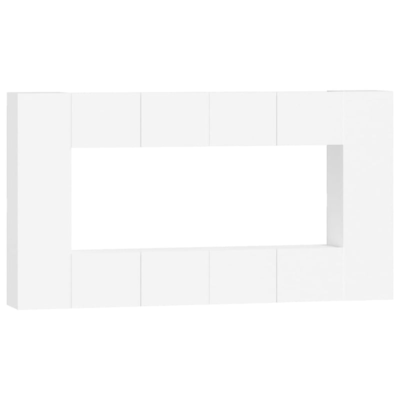 8-delige Tv-meubelset bewerkt hout wit MeubelReus