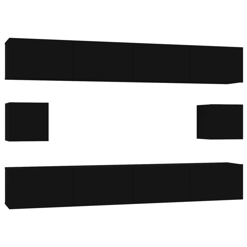 6-delige Tv-meubelset bewerkt hout zwart MeubelReus