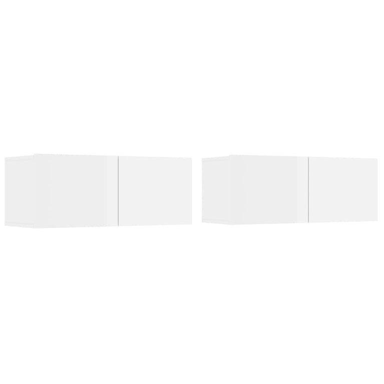 5-delige Tv-meubelset bewerkt hout hoogglans wit MeubelReus