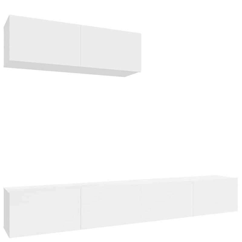 3-delige Tv-meubelset bewerkt hout hoogglans wit MeubelReus