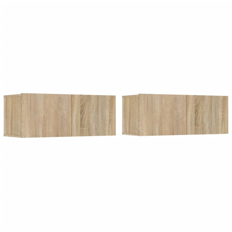 4-delige Tv-meubelset bewerkt hout sonoma eikenkleurig