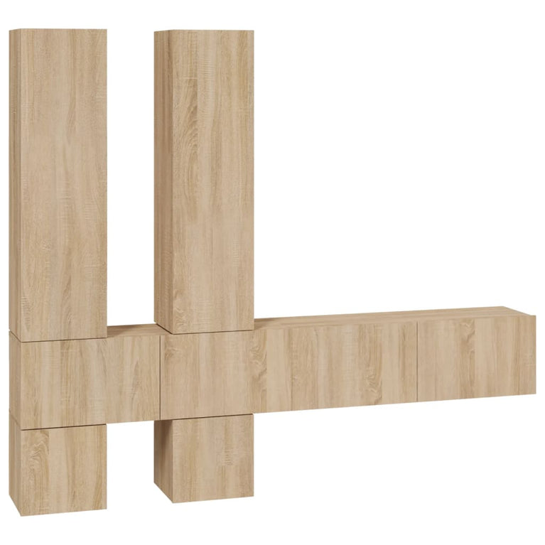 Tv-wandmeubel bewerkt hout sonoma eikenkleurig