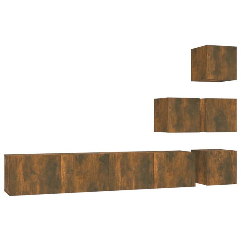 Tv-wandmeubel bewerkt hout gerookt eikenkleurig MeubelReus