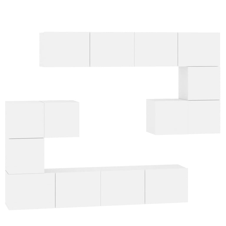 Tv-wandmeubel bewerkt hout wit MeubelReus